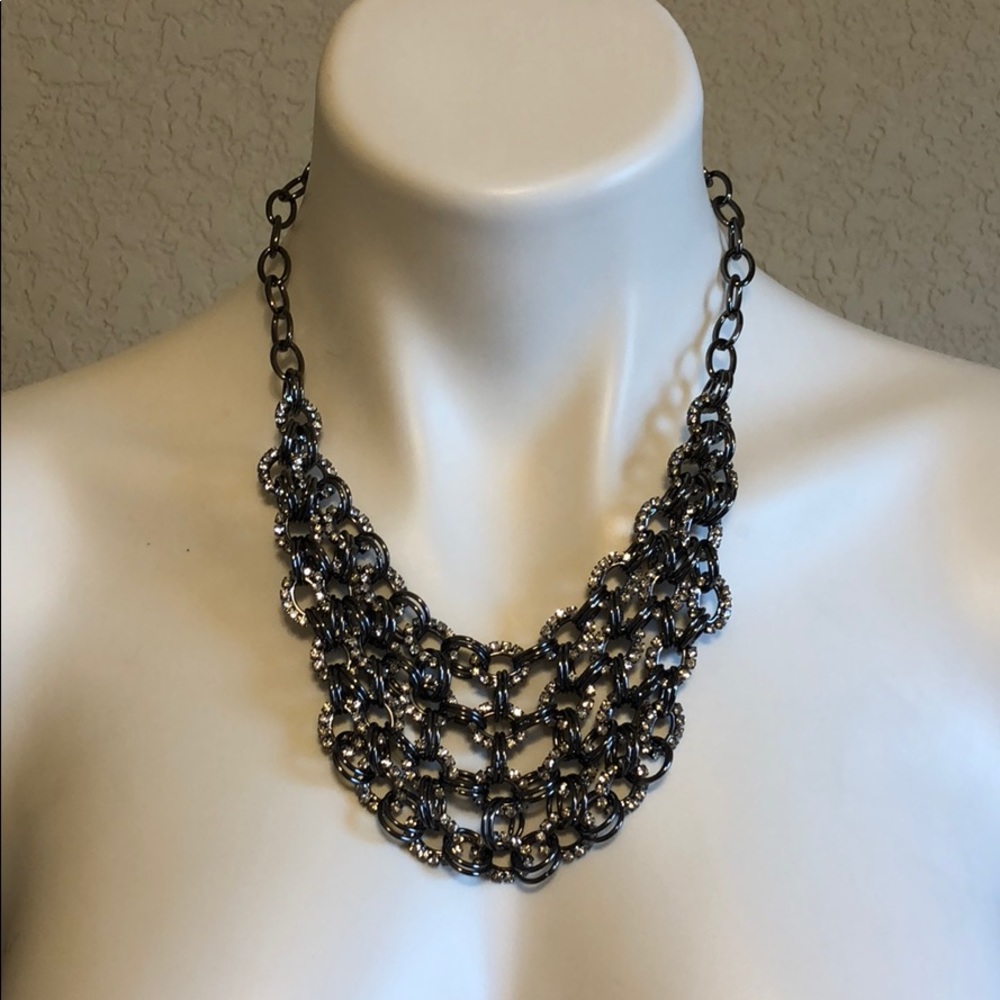 Black and Silver Metallic Necklace.